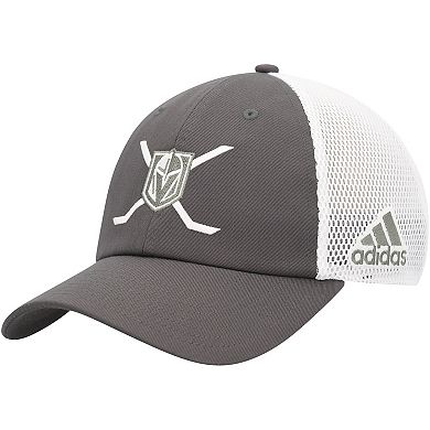 Men's adidas Gray/White Vegas Golden Knights Cross Sticks Trucker Adjustable Hat