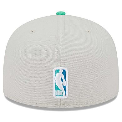 Men's New Era Golden State Warriors Cream and Green 59FIFTY Fitted Hat