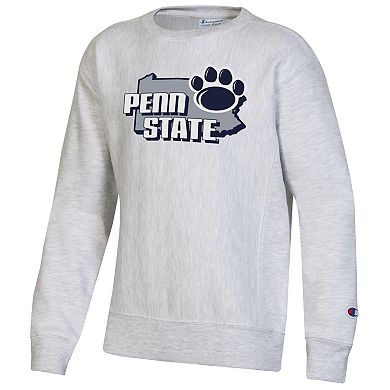 Youth Champion Heather Gray Penn State Nittany Lions Reverse Weave Pullover Sweatshirt