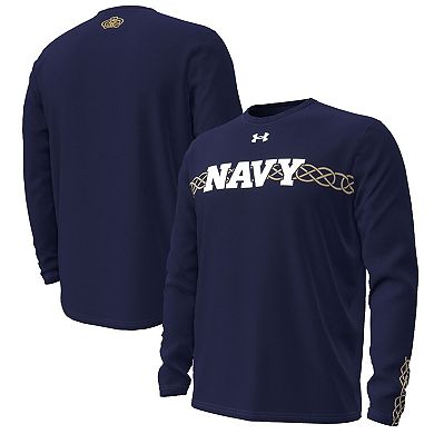 Men's Under Armour  Navy Navy Midshipmen 2023 Aer Lingus College Football Classic Performance Long Sleeve T-Shirt