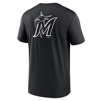 Men's Nike Black Miami Marlins Fashion Over Shoulder Logo Legend T-Shirt