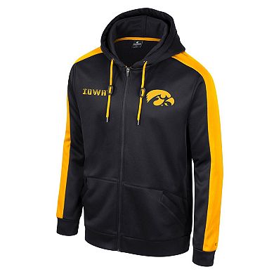 Men's Colosseum  Black Iowa Hawkeyes Reese Full-Zip Hoodie