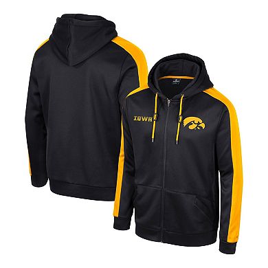 Men's Colosseum  Black Iowa Hawkeyes Reese Full-Zip Hoodie