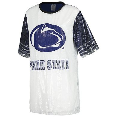 Women's Gameday Couture White Penn State Nittany Lions Chic Full Sequin Jersey Dress
