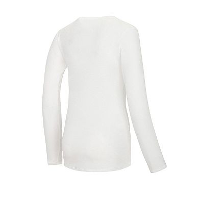 Women's Concepts Sport  White/Green Miami Hurricanes Long Sleeve V-Neck T-Shirt & Gauge Pants Sleep Set