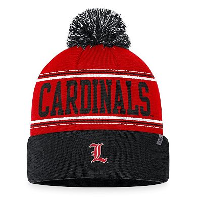 Men's Top of the World  Red Louisville Cardinals Draft Cuffed Knit Hat with Pom