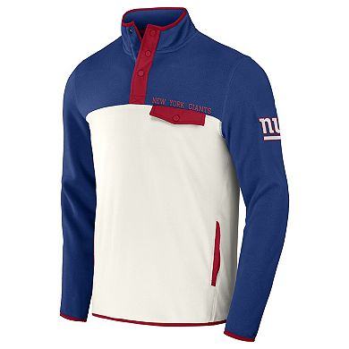 Men's NFL x Darius Rucker Collection by Fanatics Royal/Cream New York Giants Micro Fleece Quarter-Snap Jacket