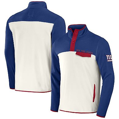 Men's NFL x Darius Rucker Collection by Fanatics Royal/Cream New York Giants Micro Fleece Quarter-Snap Jacket