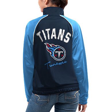 Women's G-III 4Her by Carl Banks Navy Tennessee Titans Showup Fashion Dolman Full-Zip Track Jacket