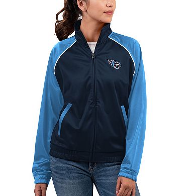 Women's G-III 4Her by Carl Banks Navy Tennessee Titans Showup Fashion Dolman Full-Zip Track Jacket