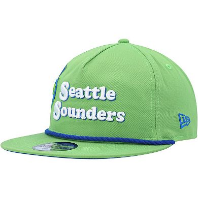 Men's New Era Rave Green Seattle Sounders FC Heritage The Golfer Snapback Hat