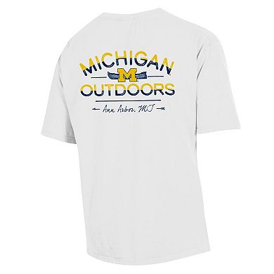 Men's Comfort Wash White Michigan Wolverines Great Outdoors T-Shirt