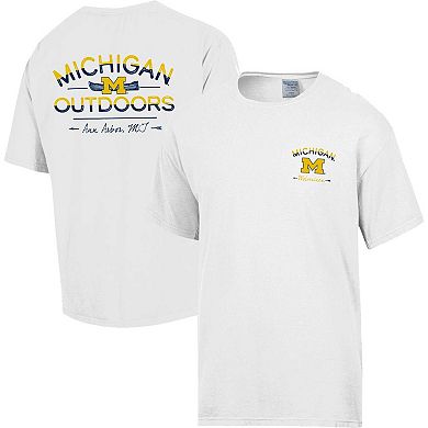Men's Comfort Wash White Michigan Wolverines Great Outdoors T-Shirt