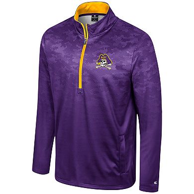 Men's Colosseum  Purple ECU Pirates The Machine Half-Zip Jacket