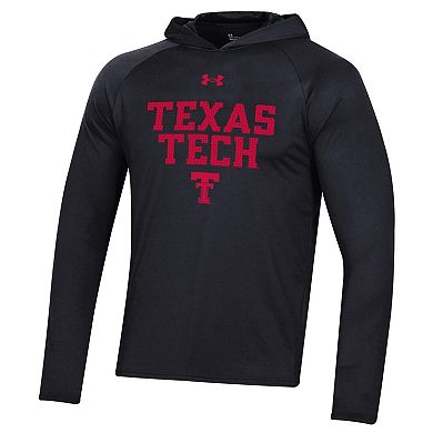 Men's Under Armour  Black Texas Tech Red Raiders Throwback Tech Long Sleeve Hoodie T-Shirt