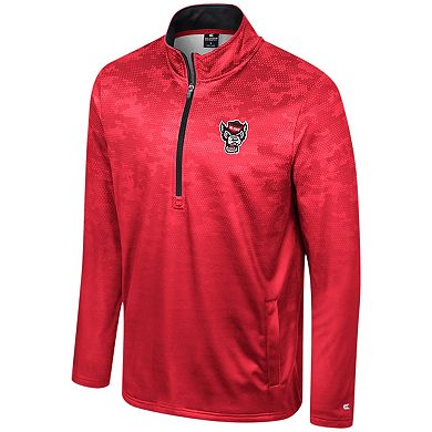 Men's Colosseum  Red NC State Wolfpack The Machine Half-Zip Jacket