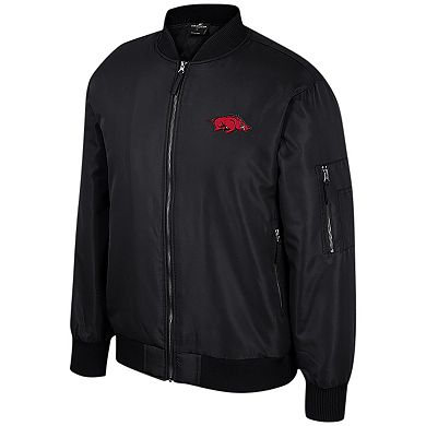 Men's Colosseum  Black Arkansas Razorbacks Full-Zip Bomber Jacket