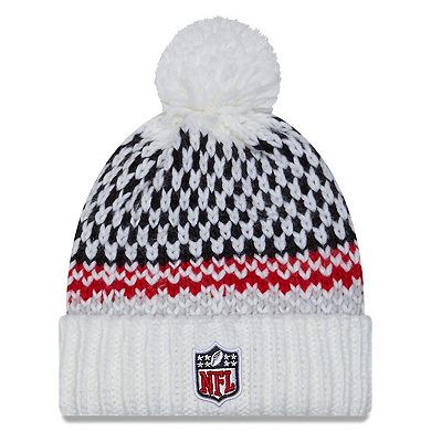 Women's New Era  White Atlanta Falcons 2023 Sideline Cuffed Knit Hat with Pom