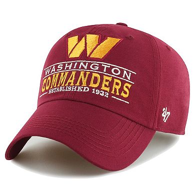 Men's '47 Burgundy Washington Commanders Vernon Clean Up Adjustable Hat
