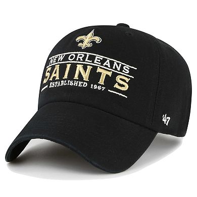 Men's '47 Black New Orleans Saints Vernon Clean Up Adjustable Hat