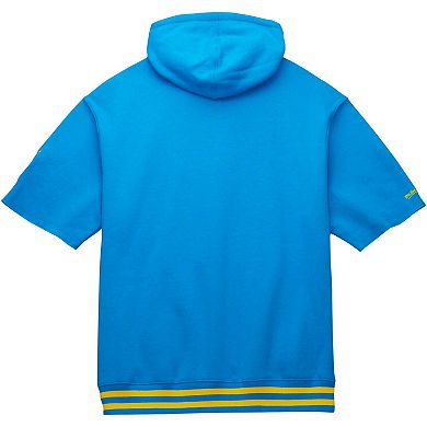 Men's Mitchell & Ness Powder Blue Los Angeles Chargers Pre-Game Short Sleeve Pullover Hoodie