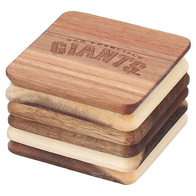 The Memory Company San Francisco Giants 6-Pack Acacia Wood Coaster Set