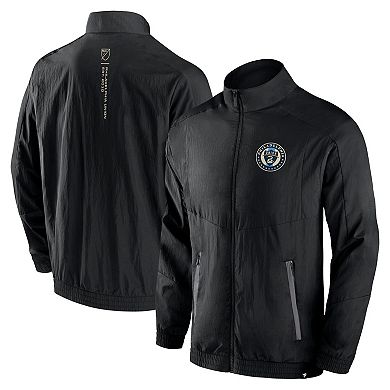 Men's Fanatics Branded Black Philadelphia Union Header Raglan Full-Zip Jacket