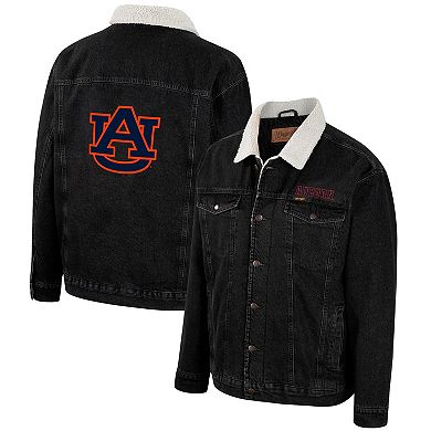Men's Colosseum x Wrangler Charcoal Auburn Tigers Western Button-Up Denim Jacket