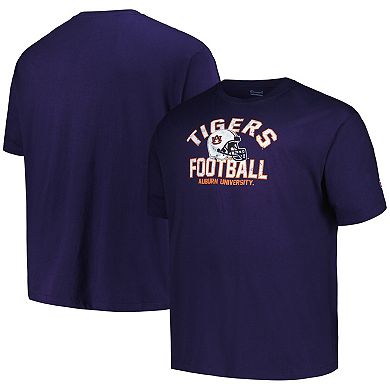 Men's Champion Navy Auburn Tigers Big & Tall Football Helmet T-Shirt