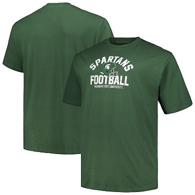 Men's Champion Green Michigan State Spartans Big & Tall Football Helmet T-Shirt