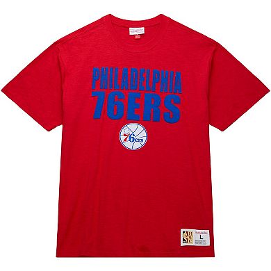 Men's Mitchell & Ness Red Philadelphia 76ers Hardwood Classics Legendary Slub T-Shirt