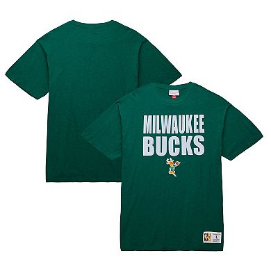 Men's Mitchell & Ness Hunter Green Milwaukee Bucks Hardwood Classics Legendary Slub T-Shirt