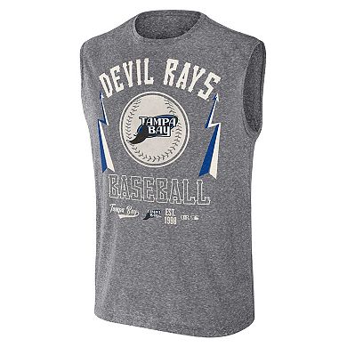 Men's Darius Rucker Collection by Fanatics Charcoal Tampa Bay Rays Relaxed-Fit Muscle Tank Top