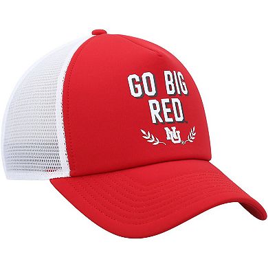 Men's adidas Scarlet Nebraska Huskers Phrase Foam Front Trucker Adjustable Hat