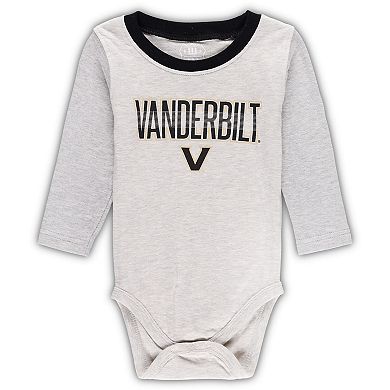 Infant Wes & Willy Heather Gray Vanderbilt Commodores Two-Piece Jie JieÂ Long Sleeve Bodysuit & Pants Set