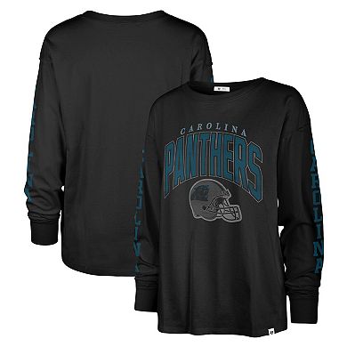 Women's '47 Black Carolina Panthers Tom Cat Lightweight Long Sleeve T-Shirt