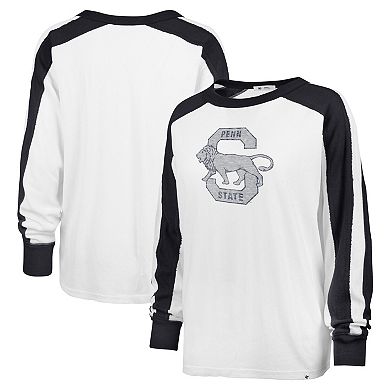 Women's '47 White Penn State Nittany Lions Premier Caribou Raglan Long Sleeve T-Shirt