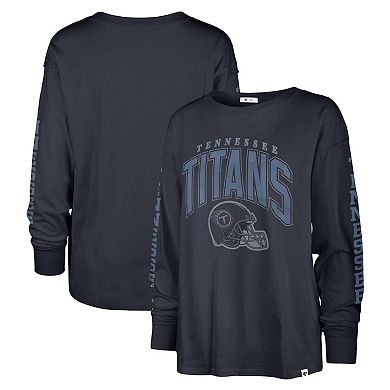 Women's '47 Navy Tennessee Titans Tom Cat Lightweight Long Sleeve T-Shirt