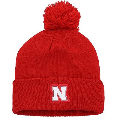 Men's adidas Scarlet Nebraska Huskers 2023 Sideline COLD.RDY Cuffed Knit Hat with Pom