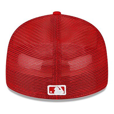 Men's New Era  White/Red Los Angeles Angels 2023 On-Field Batting Practice Low Profile 59FIFTY Fitted Hat