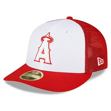 Men's New Era  White/Red Los Angeles Angels 2023 On-Field Batting Practice Low Profile 59FIFTY Fitted Hat