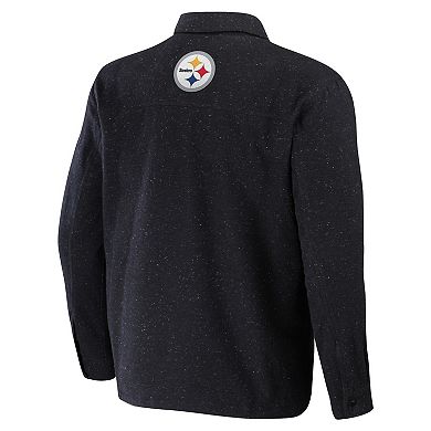 Men's NFL x Darius Rucker Collection by Fanatics Charcoal Pittsburgh Steelers Shacket Full-Snap Jacket