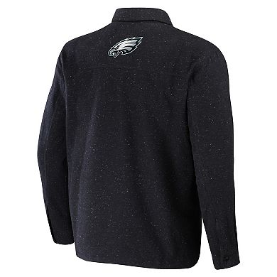 Men's NFL x Darius Rucker Collection by Fanatics Charcoal Philadelphia Eagles Shacket Full-Snap Jacket