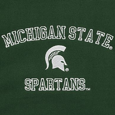 Women's Hype and Vice Green Michigan State Spartans Colorblock Rookie Crew Pullover Sweatshirt