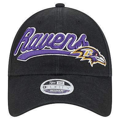 Women's New Era  Black Baltimore Ravens Cheer 9FORTY Adjustable Hat