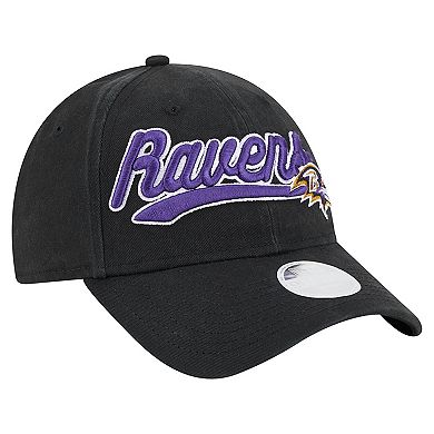 Women's New Era  Black Baltimore Ravens Cheer 9FORTY Adjustable Hat