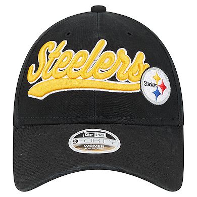 Women's New Era  Black Pittsburgh Steelers Cheer 9FORTY Adjustable Hat