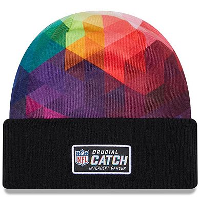 Youth New Era  Black Las Vegas Raiders 2023 NFL Crucial Catch Cuffed Knit Hat