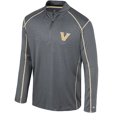 Men's Colosseum Black Vanderbilt Commodores Cameron Quarter-Zip Windshirt
