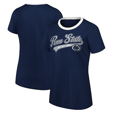 Women's G-III 4Her by Carl Banks Navy Penn State Nittany Lions Recruit Ringer T-Shirt